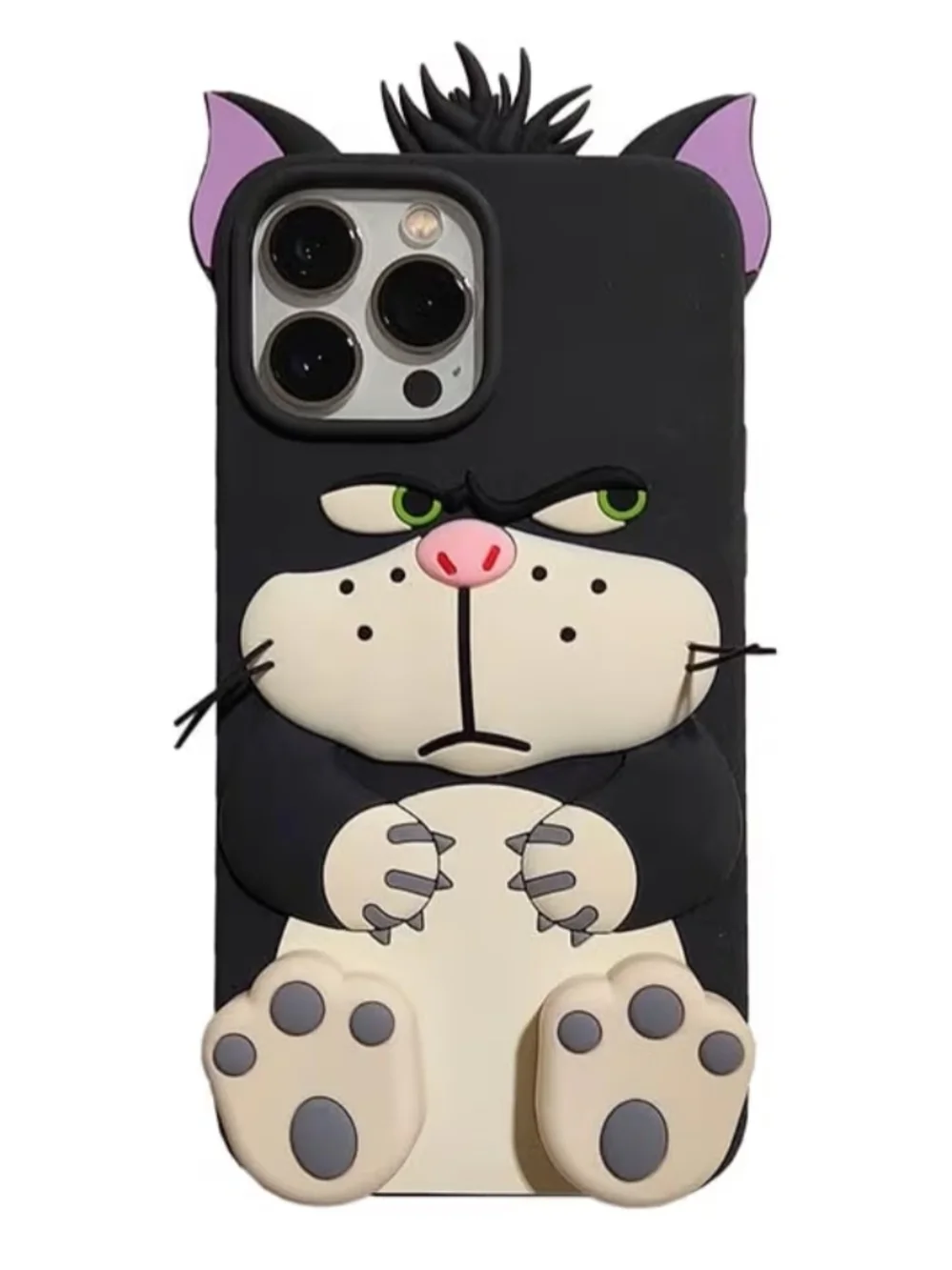 Disney Lucifer The Cat Silicone iPhone 13 Case with Pink Accents